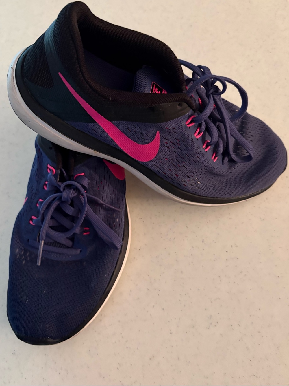 Nike Women’s Purple Running Shoes with Pink Swoosh